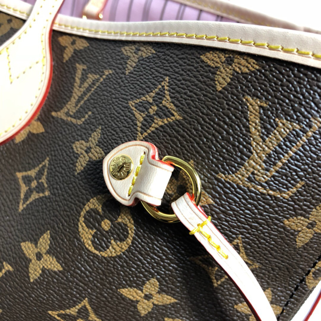 LV Neverfull shopping bag M50366 Monogram with pink