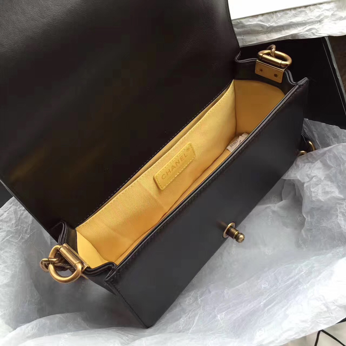 Ch**el Boy Bag with Black 25cm