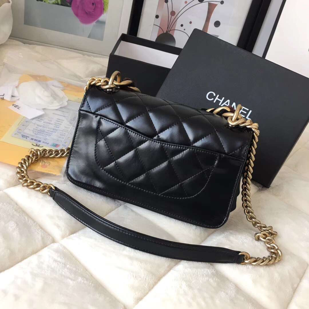 Ch**el Flap Black Bag Cosmopolite flaobag 9186590