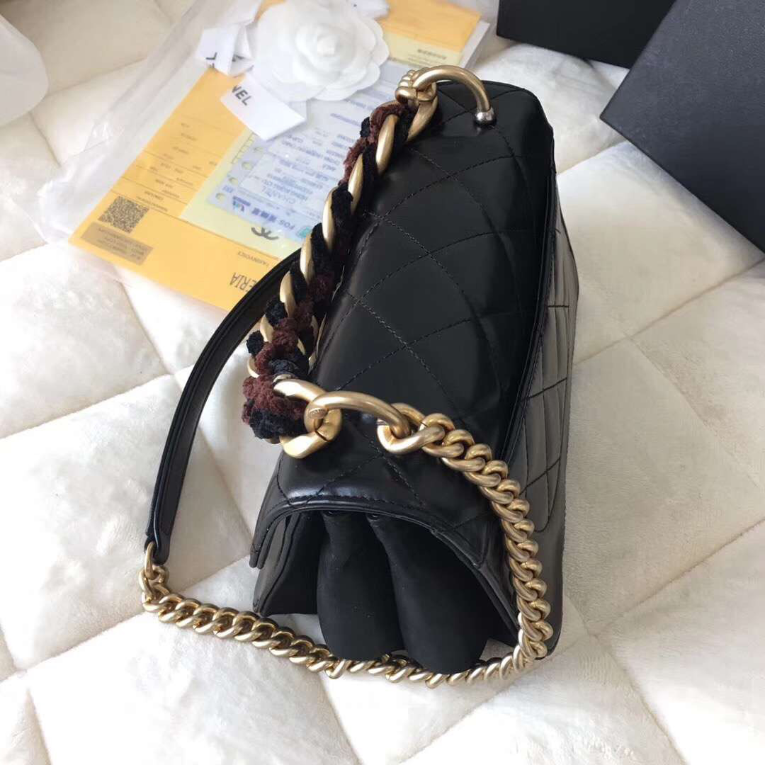 Ch**el Flap Black Bag Cosmopolite flaobag 9186590