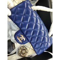 Ch**el Flap Bag Lambskin Blue with Gold Hardware 20CM