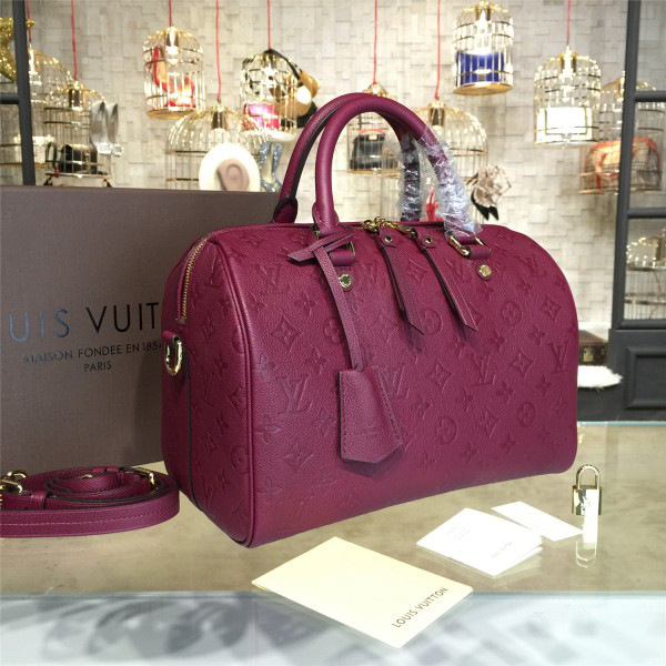 L0vis Vvtt0n SPEEDY Bag with Wine Red 30cm