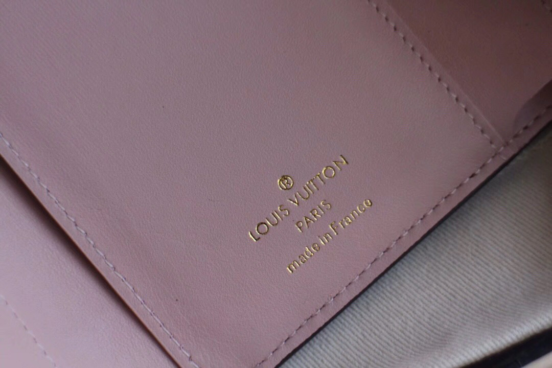 L0vis Vvtt0n Flower Compact Monogram Unisex Wallets with Pink 