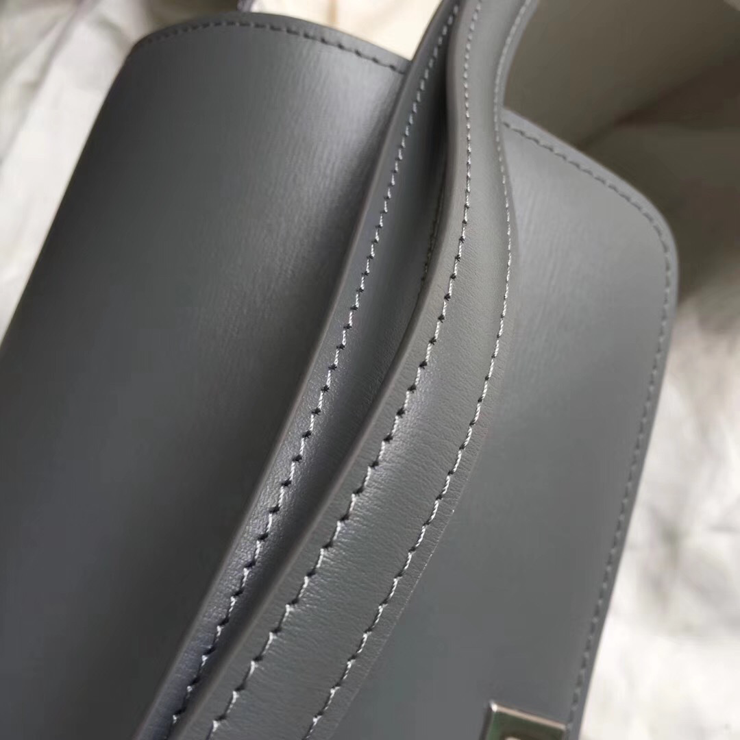 Ce1i*e Classic Gray Bag in Box Calfskin Smooth Leather