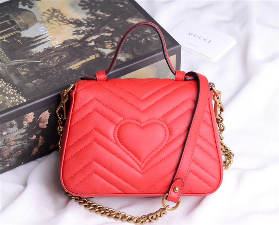 Gvc*1 Marmont mini top Crossbady handle bag with Red 547260