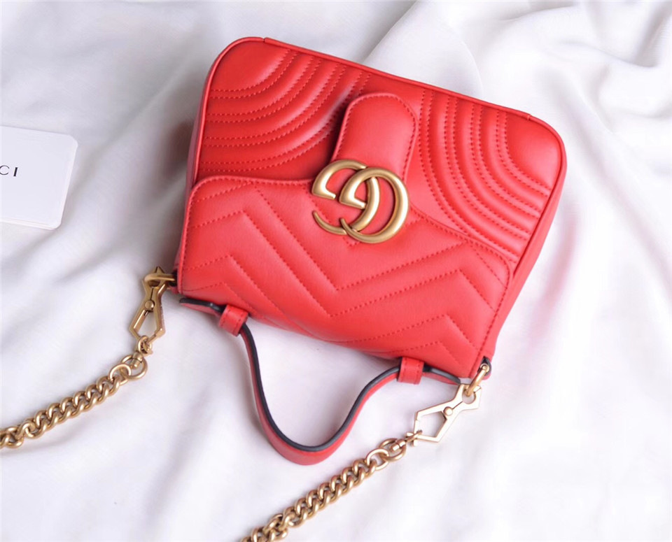 Gvc*1 Marmont mini top Crossbady handle bag with Red 547260