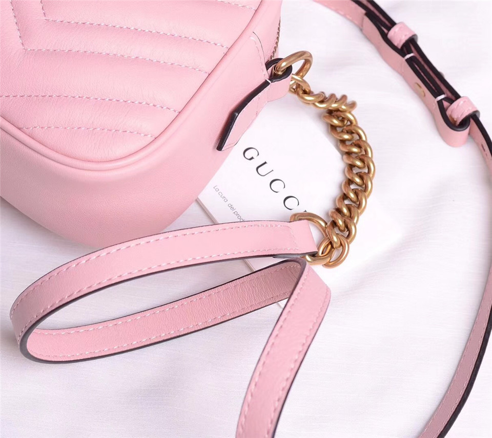 Gvc*1 Marmont small matelassé shoulder Pink bag