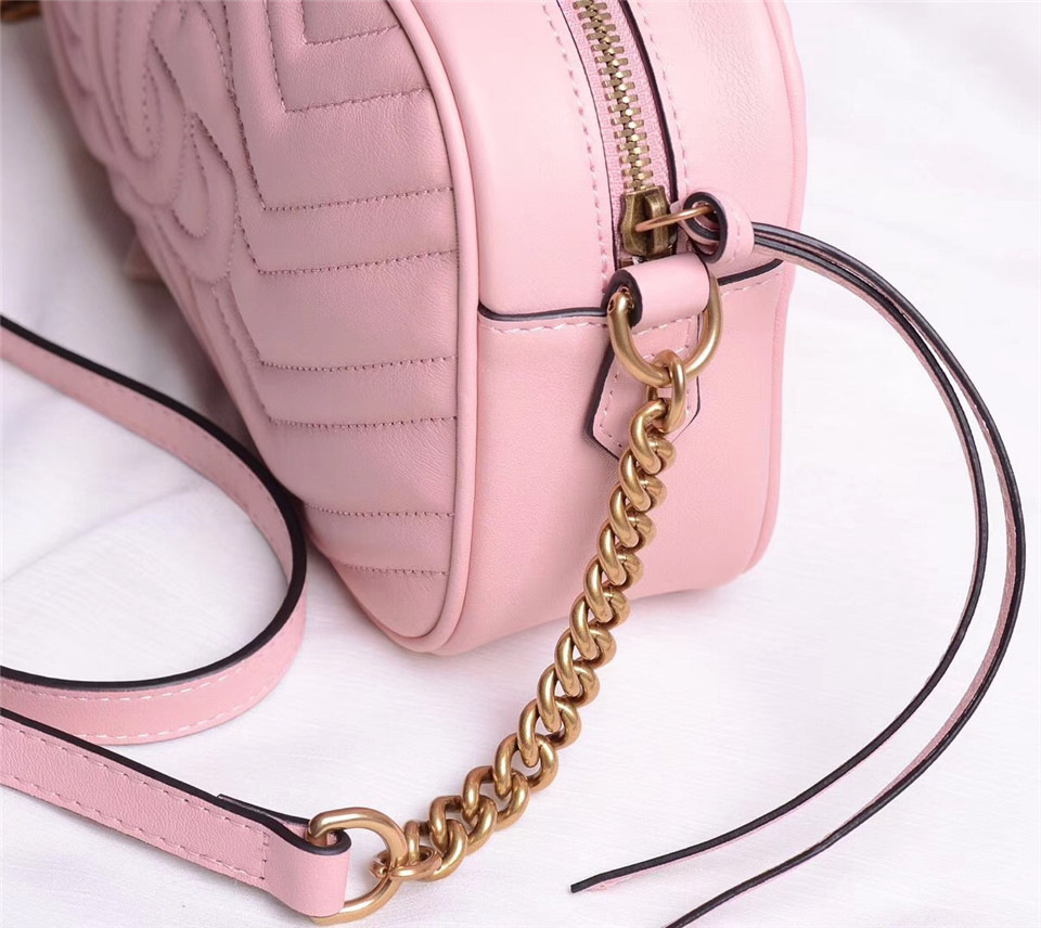 Gvc*1 Marmont small matelassé shoulder Pink bag