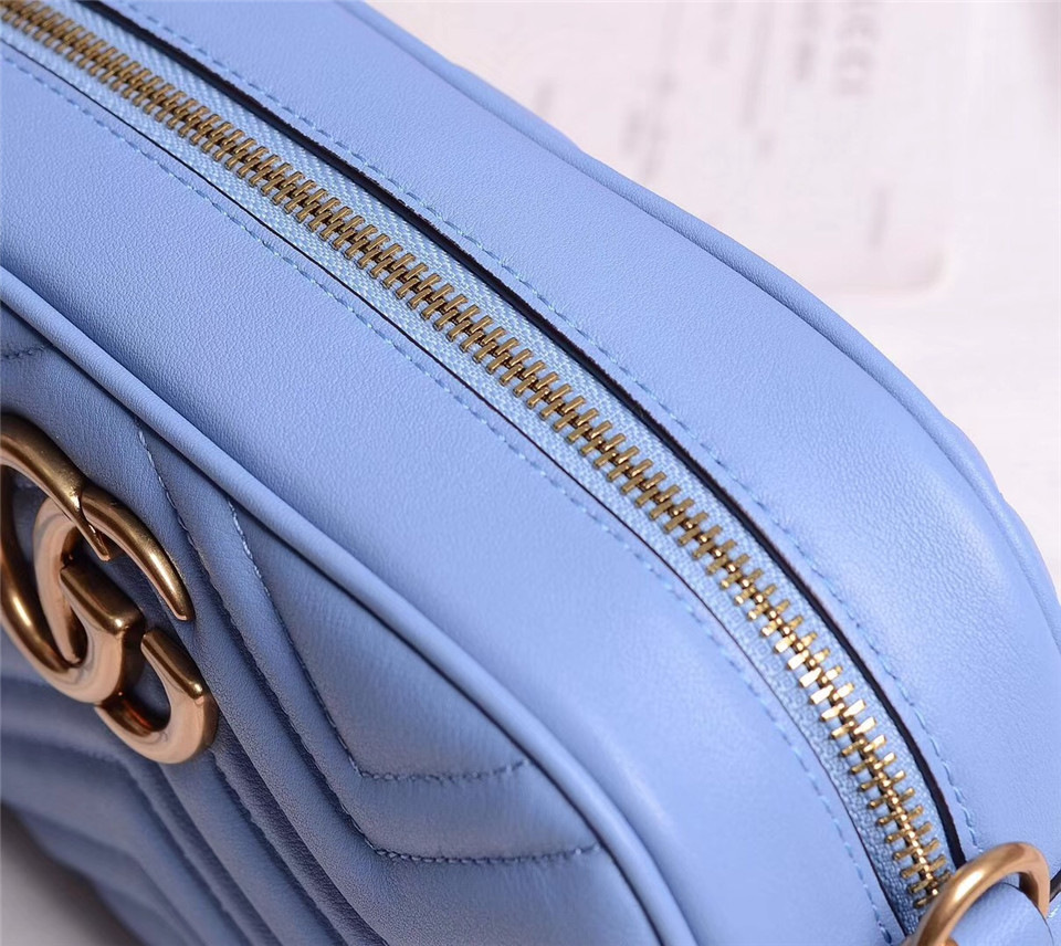 Gvc*1 Marmont small matelassé shoulder Blue bag