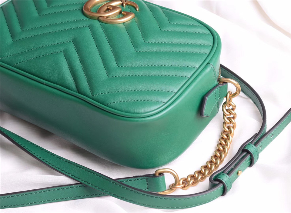 Gvc*1 Marmont small matelassé shoulder Green bag