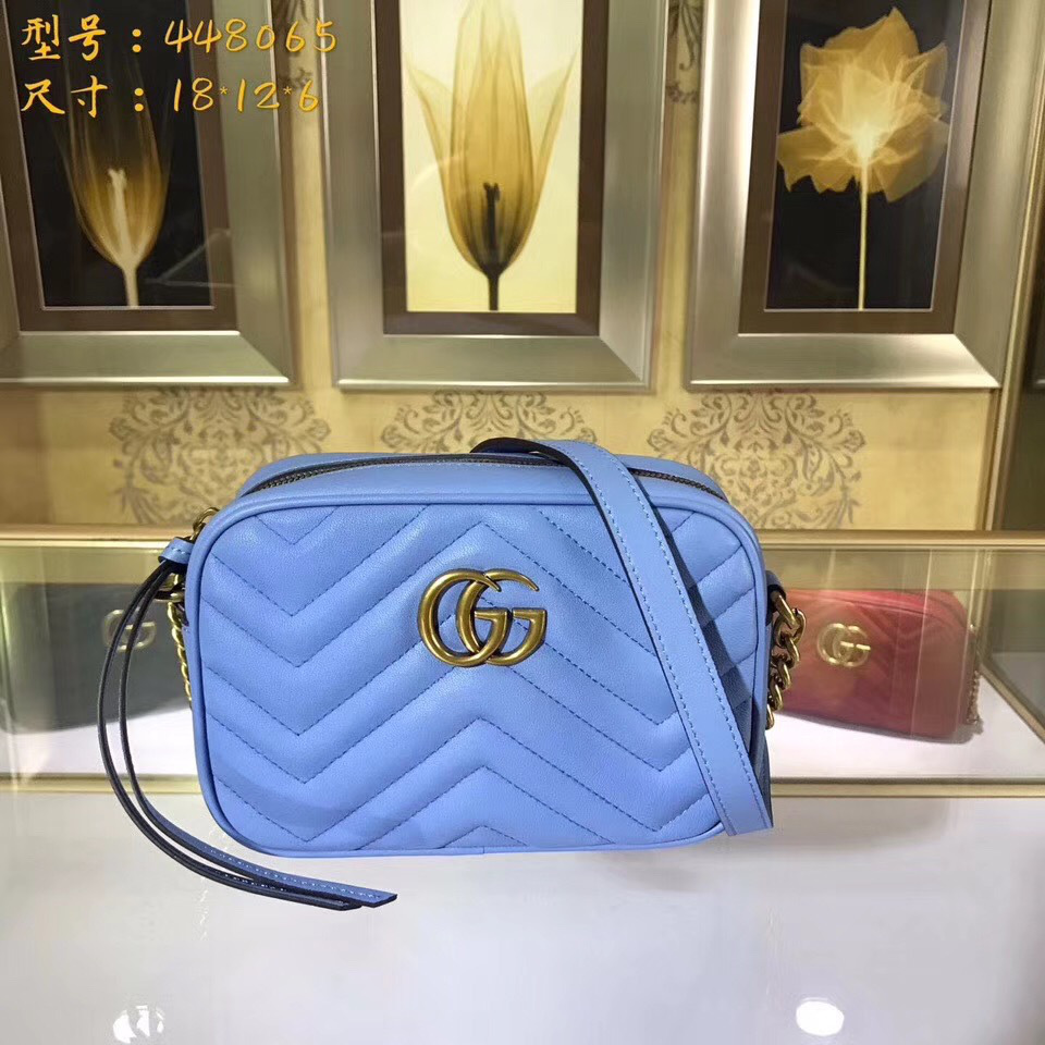 Gvc*1 Marmont matelassé mini bag in Blue