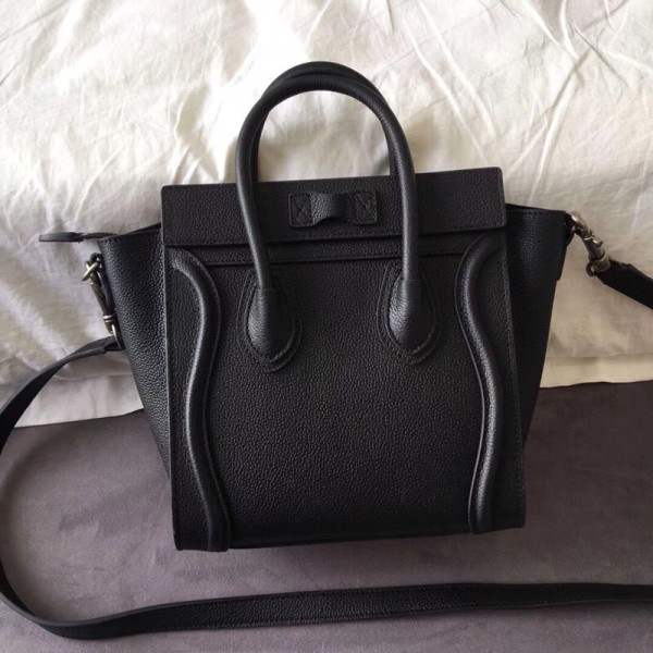 Ce1i*e Micro Luggage Calfskin Handbag in Black
