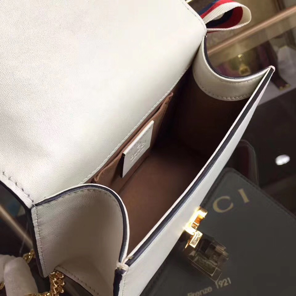 Gvc*1 Sylvie leather mini chain bag in White 431666