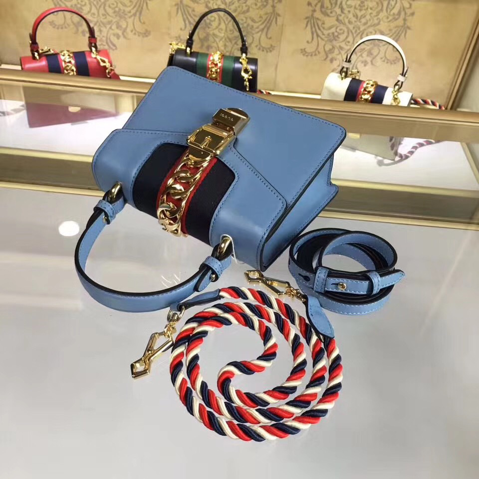 Gvc*1 Sylvie leather mini bag in Light Blue 470270