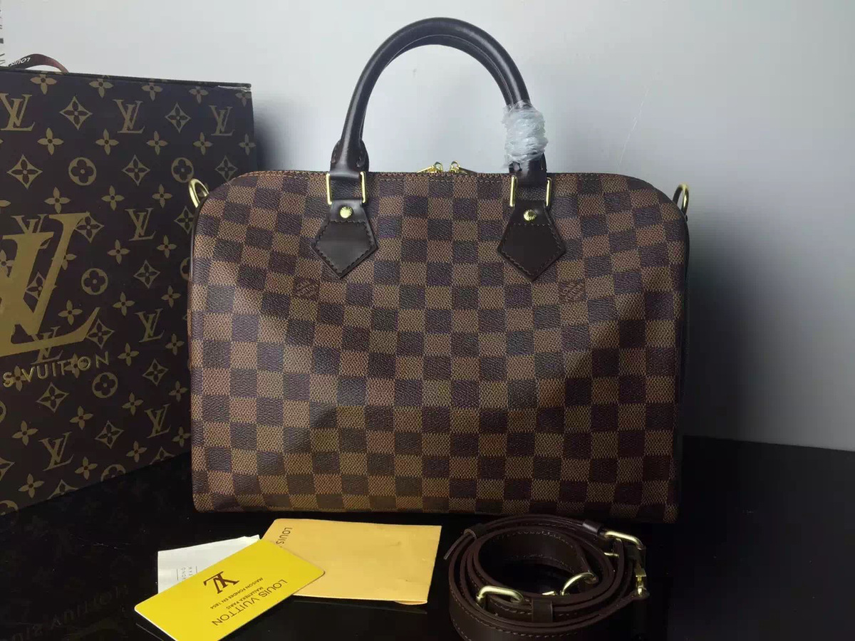 L0vis Vvtt0n Damier Azur Speedy 30cm With Shoulder Strap Bag N41183