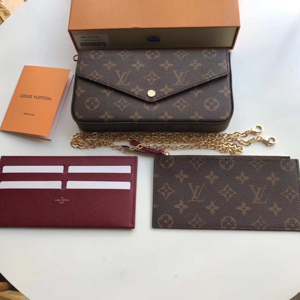 L0vis Vvtt0n Damier Canvas Pochette Felicie Wallets Handbag 61276