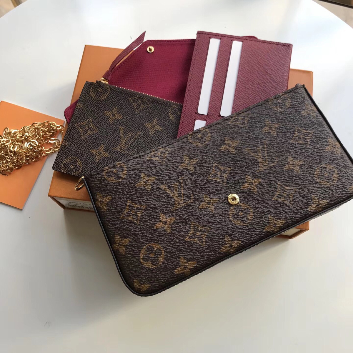 L0vis Vvtt0n Damier Canvas Pochette Felicie Wallets Handbag 61276