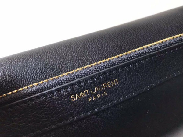 Y51 Monogram College Black Medium Bag with Gold Hardware 24cm