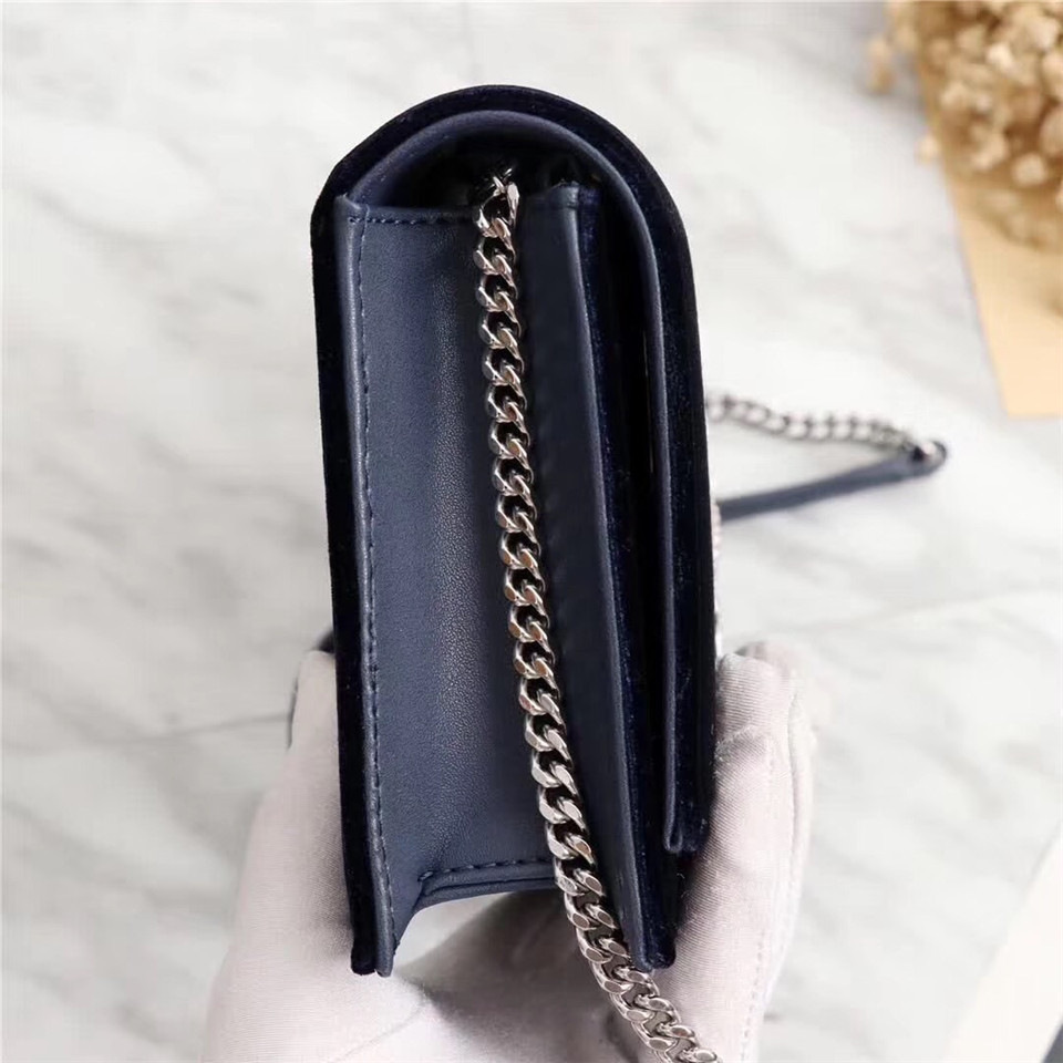 Y51 Sa1nt Lau*nt in Blue Bag with Gold Hardware
