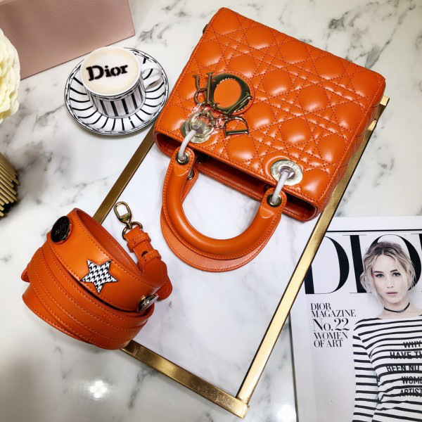 D10r Lady D10r Leather Orange Handbag 20CM