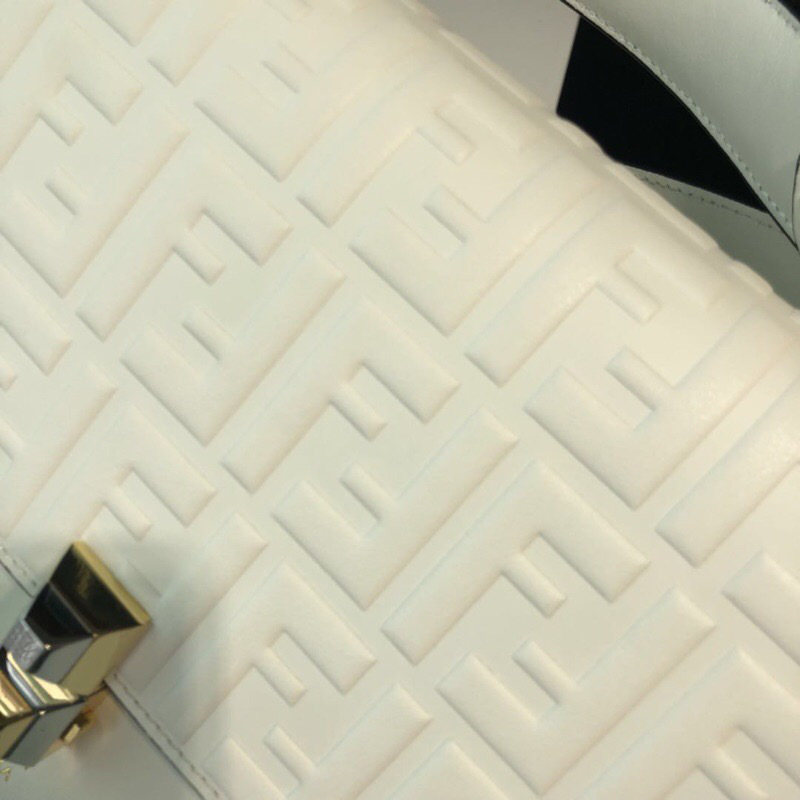 F**di Kan I Flip Leather Bag in White