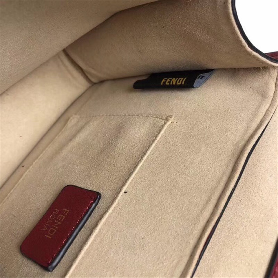 F**di Kan I Flip Leather Bag in Red