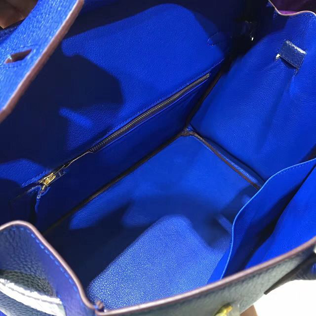 H**me5 original togo leather birkin 30cm bag in Dark Blue