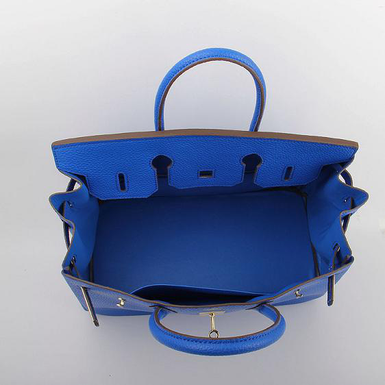 H**me5 original togo leather birkin 30cm bag in Royal Blue