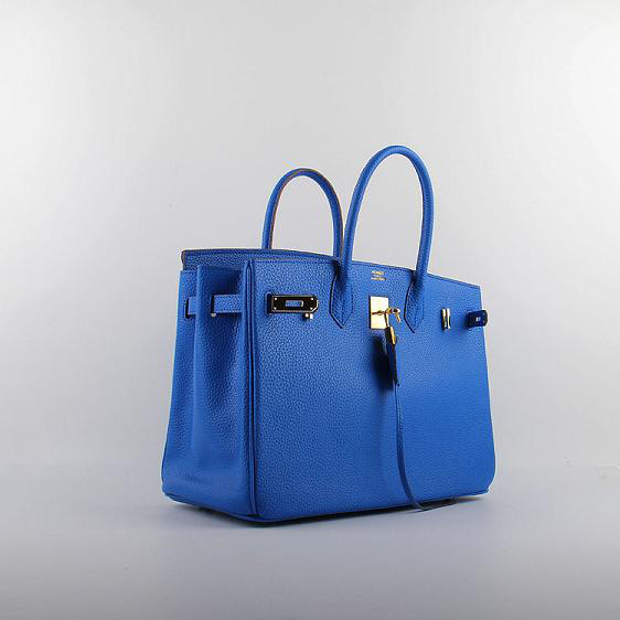 H**me5 original togo leather birkin 30cm bag in Royal Blue