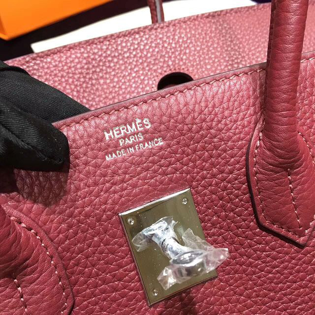 H**me5 original togo leather birkin 30cm bag in Burgundy