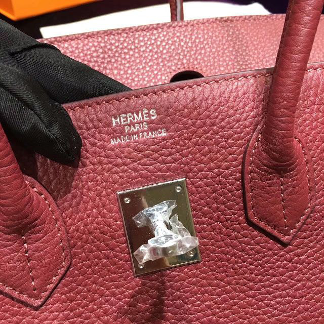 H**me5 original togo leather birkin 30cm bag in Burgundy