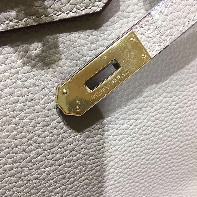H**me5 original togo leather birkin 30cm bag in Light Gray