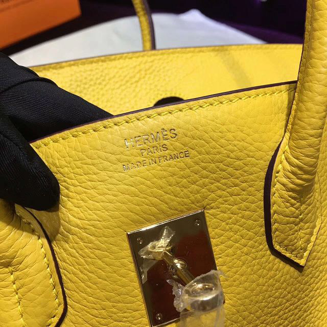H**me5 original togo leather birkin 30cm bag in Yellow