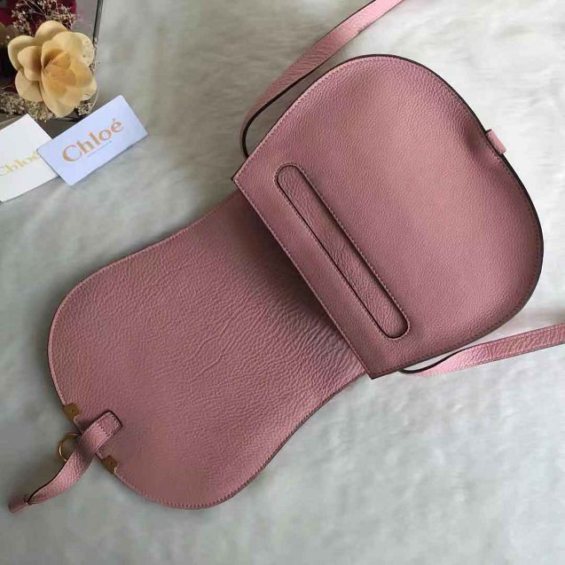 Chloe original calfskin crossbody saddle bag in Pink