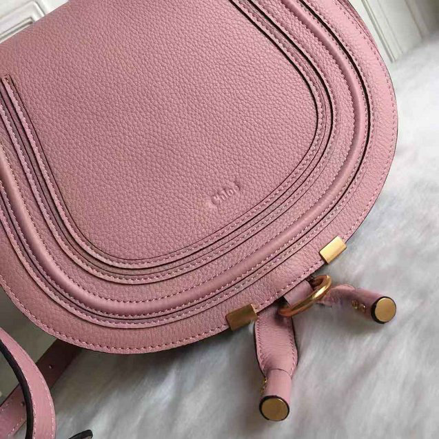 Chloe original calfskin crossbody saddle bag in Pink