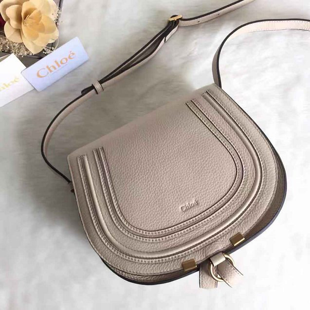 Chloe original calfskin crossbody saddle bag in Beige
