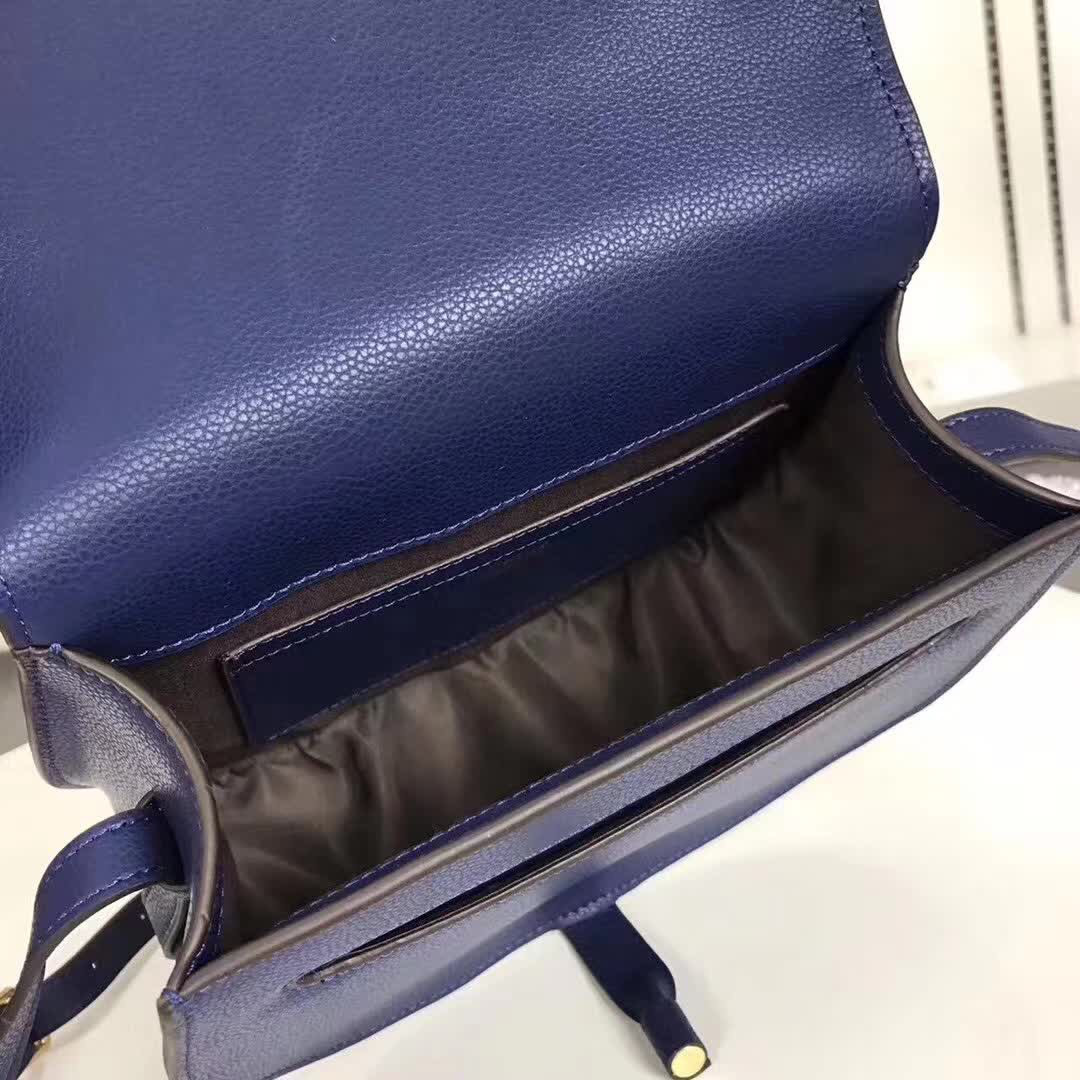 Chloe original calfskin crossbody saddle bag in Dark Blue
