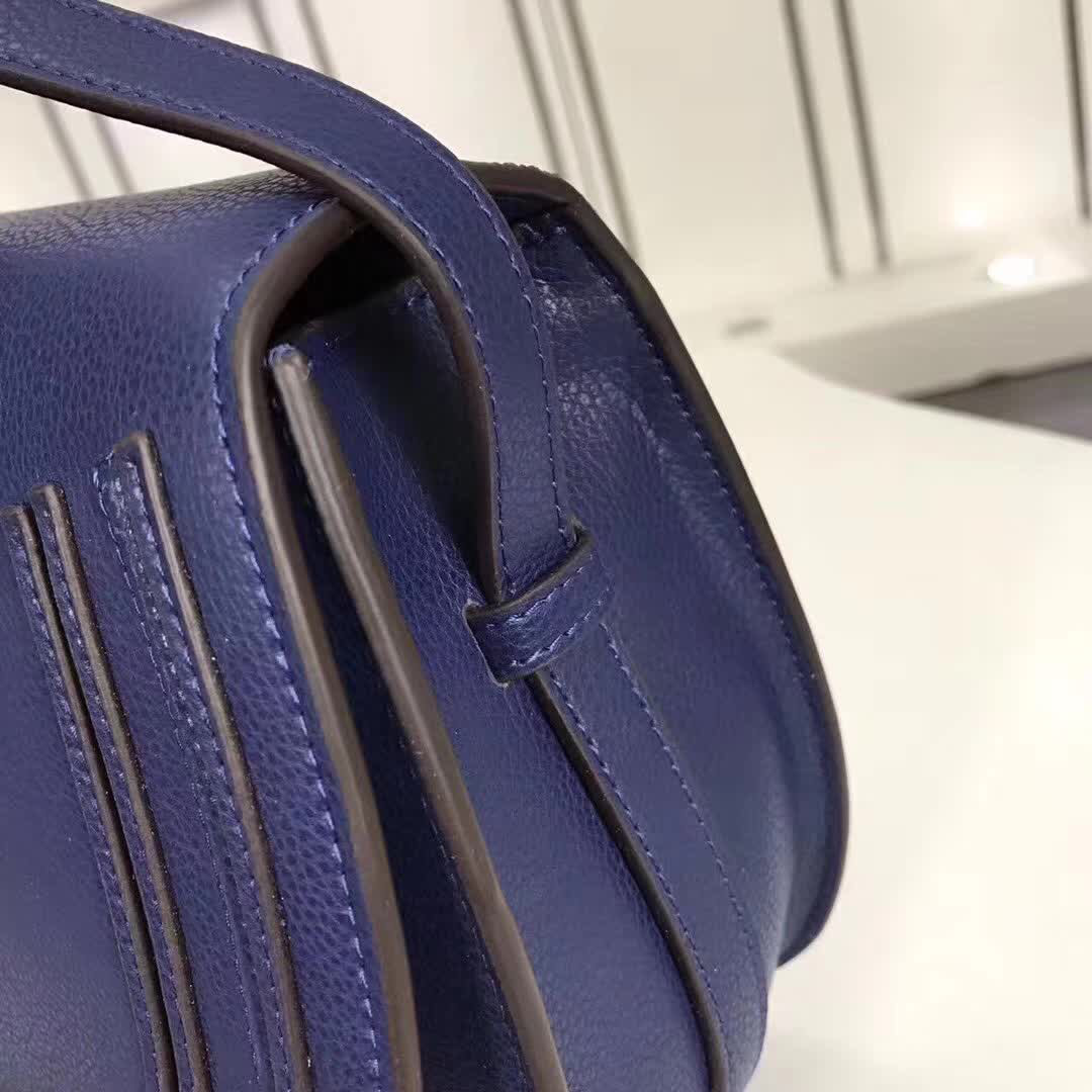 Chloe original calfskin crossbody saddle bag in Dark Blue