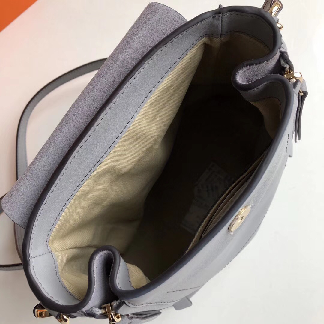 Chloe Faye Calfskin Large Backpack in Gray