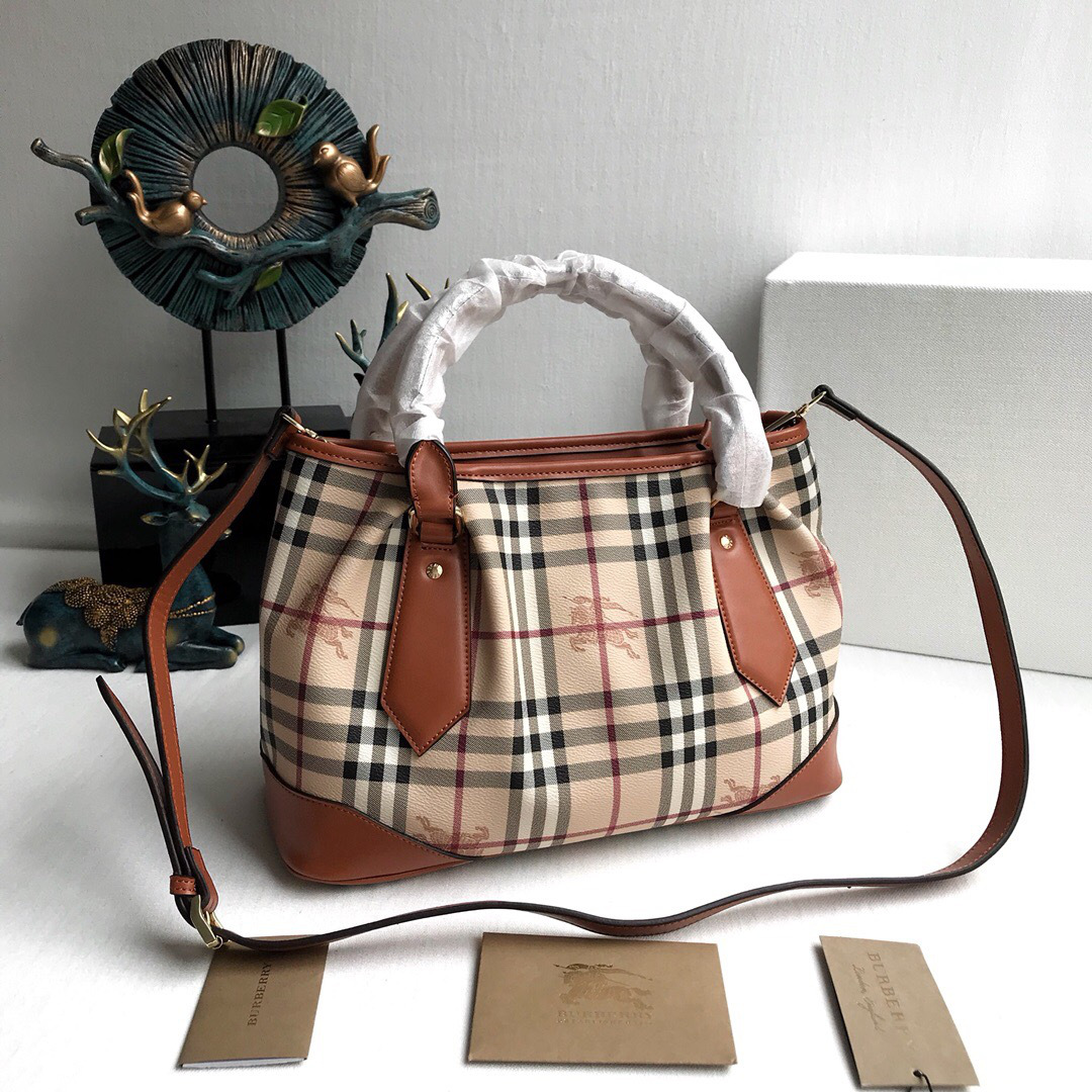 Bv*b*rry Original Check Tote Handbag in Brown