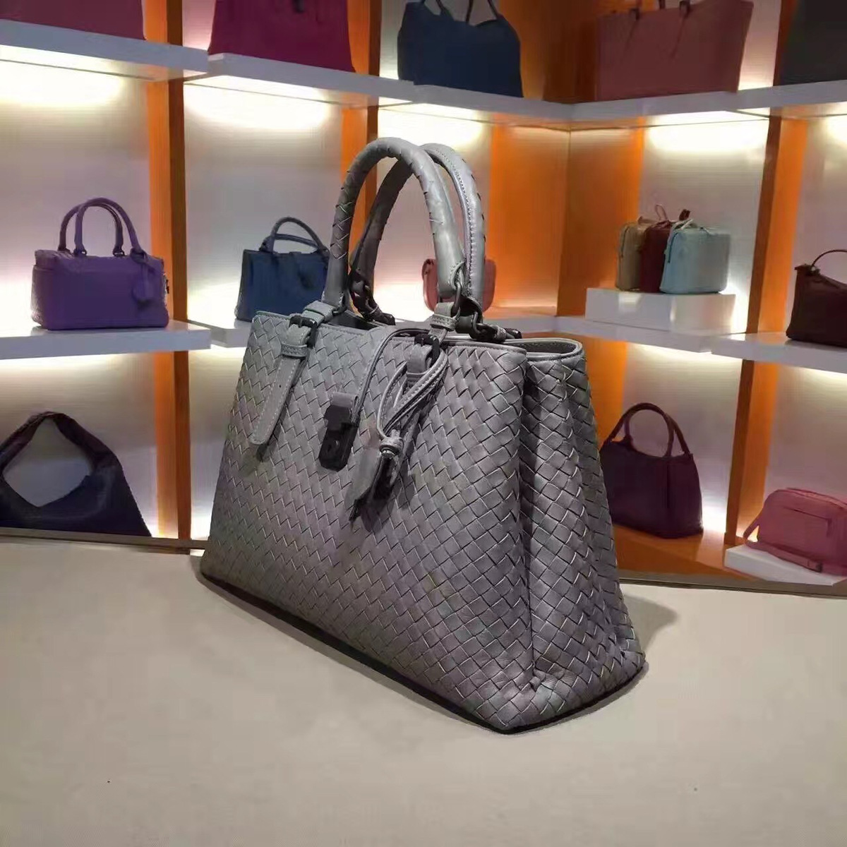 B0tt*ga Ven*ta Gray Handbag 7453