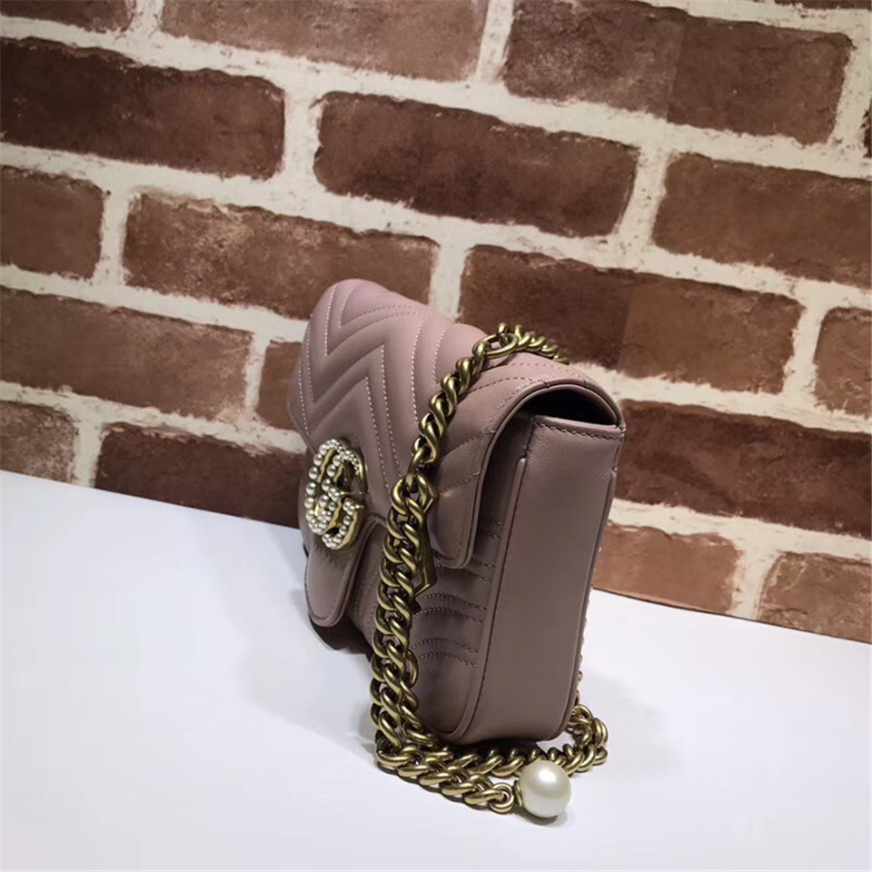 Gvc*1 Pearly Marmont Flap Belt Bag Leather pink 476809