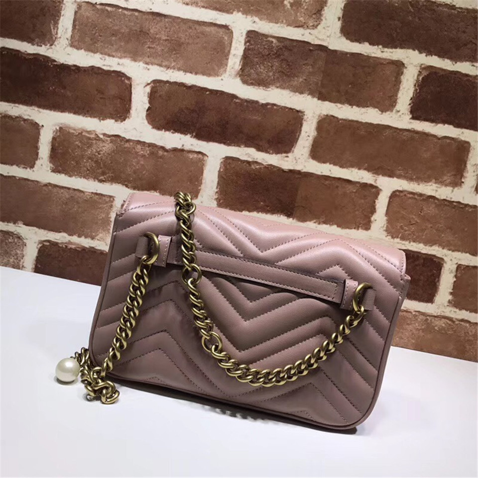 Gvc*1 Pearly Marmont Flap Belt Bag Leather pink 476809