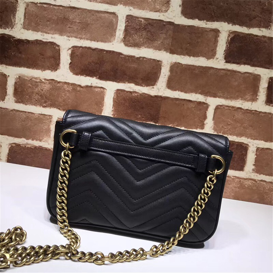 Gvc*1 Pearly Marmont Flap Belt Bag Leather black 476809