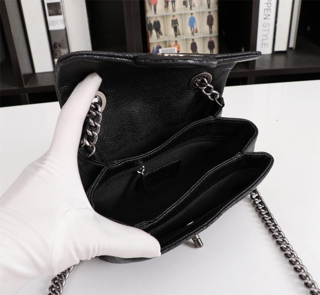 Ch**el Caviar Leather Handbag Black