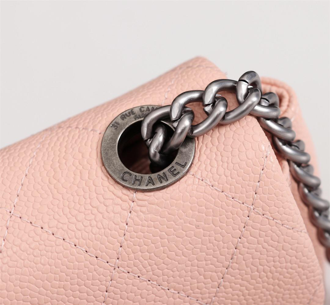Ch**el Caviar Leather Handbag Pink