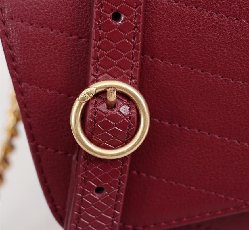 Ch**el Calfskin Corssbody Handbag Red
