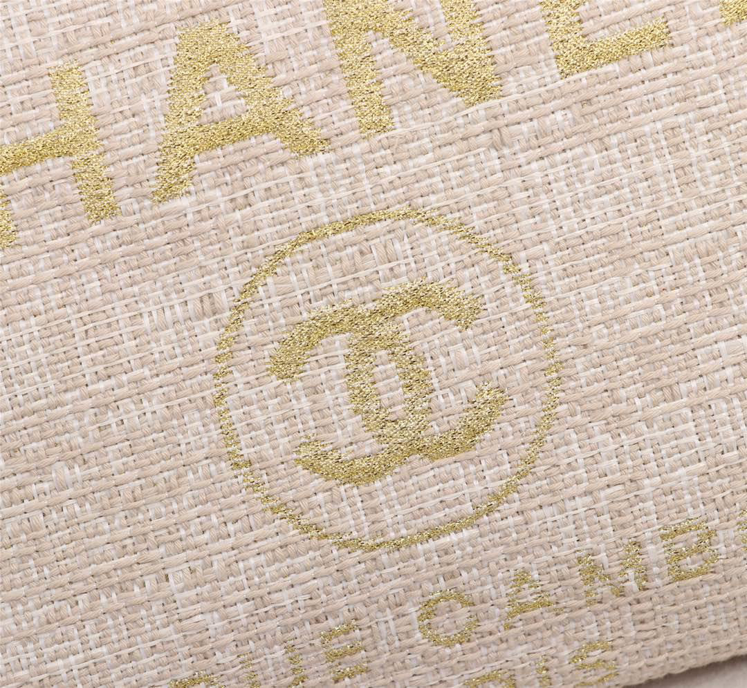 Ch**el original canvas large shopping bag beige 32cm