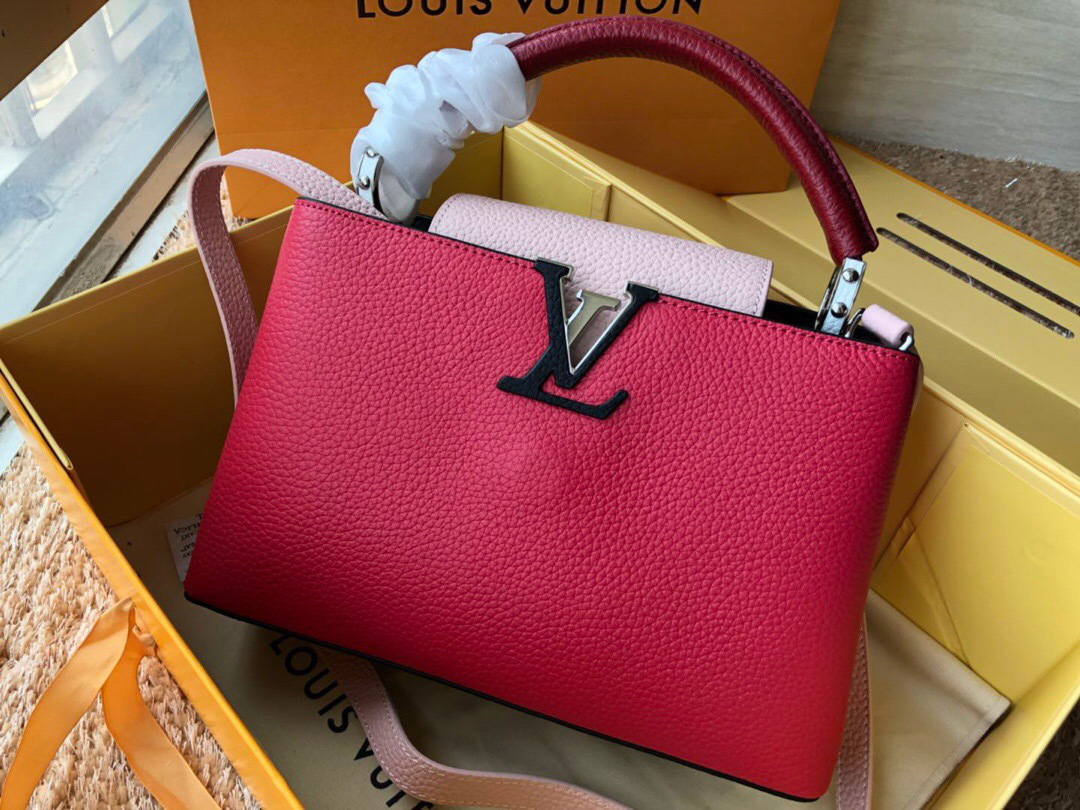 L0vis Vvtt0n Leather Capucines Bag N94519 Rose Red