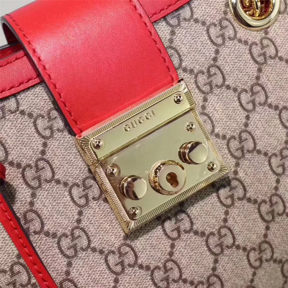 Gvc*1 Padlock small shoulder bag 498156 Red
